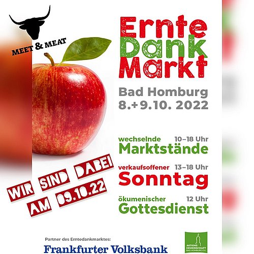 Wir sind am Sonntag, 09.10.22 mit dabei beim Erntedankmarkt in Bad Homburg und freuen uns auf euch 😊

#meetandmeat...